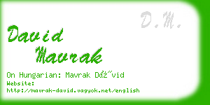 david mavrak business card